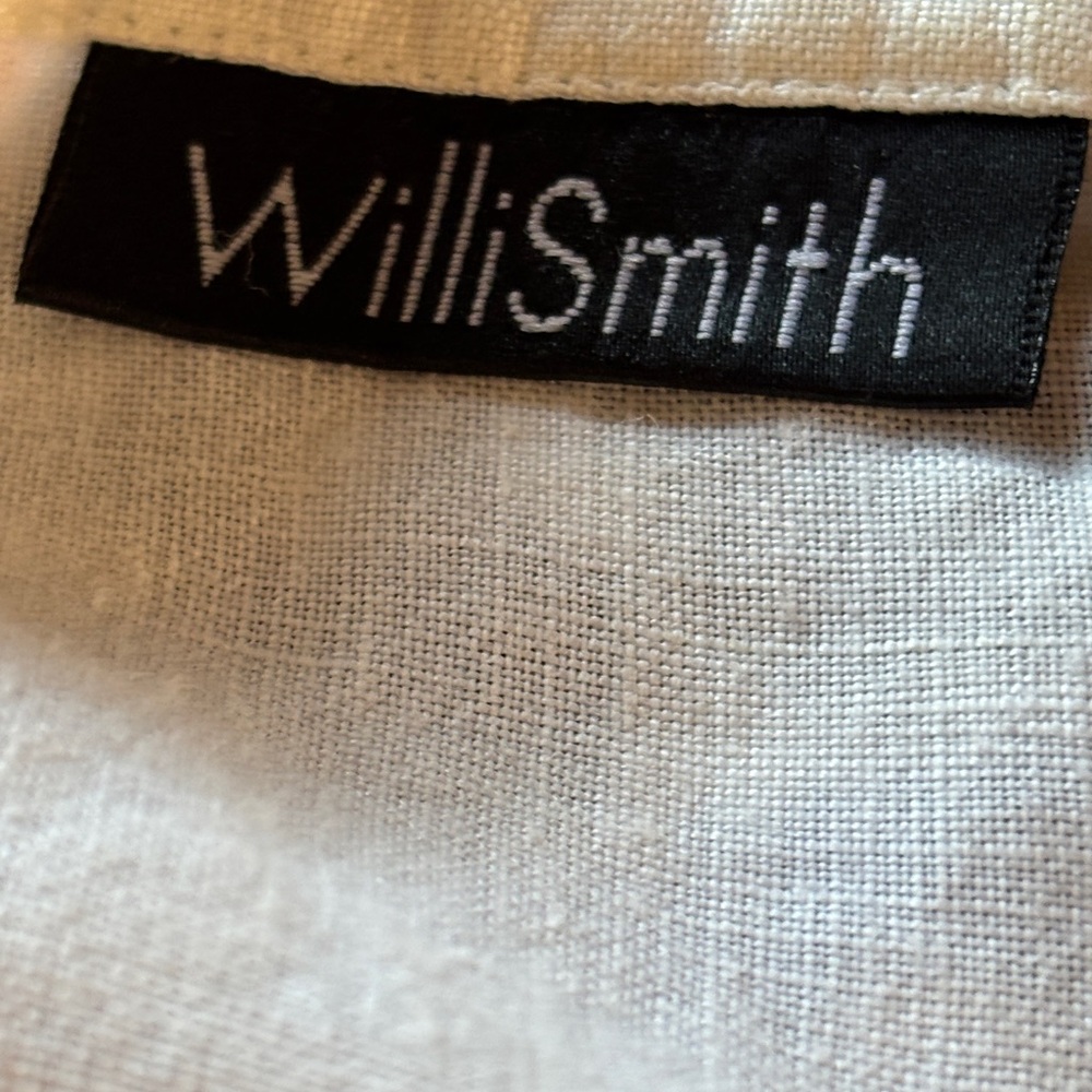 Willi Smith Classic White Linen Tunic Button Down  Shirt Medium - Picture 5 of 7